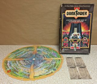 Vintage 1981 Dark Tower Board Game Milton Bradley Game Parts Map Board Cards Box