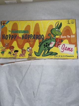 Complete Vintage Flintstones Hoppy The Hopparoo Board Game Hanna Barbera 1964