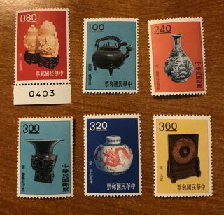 1962 Republic Of China Art Treasure Complete Set Mnh Og Sc 1302 - 1307 $230.  75