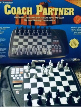 Rare Saitek Kasparov World Champ Coach Partner Electronic 95’ Chess Computer Vtg