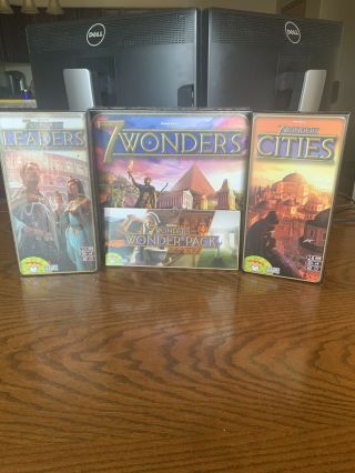 7 Wonders Game,  Cities Expansion,  Leaders Expansion,  Wonder Pack