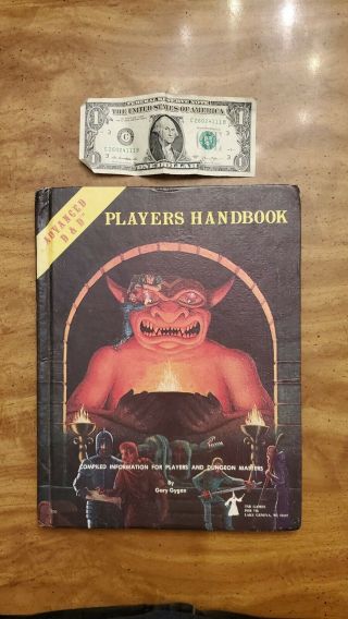 Tsr Games Advanced Dungeons And Dragons Players Handbook 1978 / 1980 6th Edition