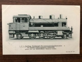 China Old Postcard Train Locomotive Tientsin Pukow Train Hanomag 1914