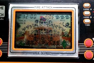 Nintendo Game & Watch Wide Screen Fire Attack ID - 29 MIJ 1982 As - is 2