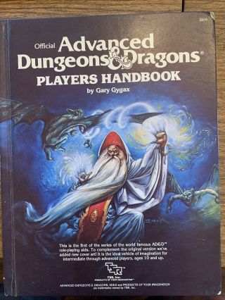 Players Player’s Handbook 1e 6th Printing 2010 D&d Tsr Dungeons Dragons