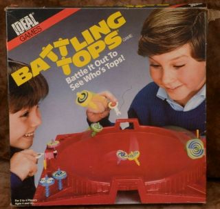 Vintage Battling Tops Game 1968 By Ideal Toy Corp.  2340 - 8 Missing 2 Pullers
