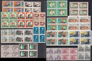 Korea Stamps 1960 - 70s 2 Pages Of Block Stamps,  All Mnh,  Vf