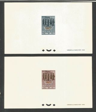 So.  Vietnam 258 - 60 3 Diff.  Deluxe - Proof Sheets International Cooperation Year1965