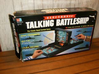 Vintage Electronic Talking Battleship Milton Bradley Game 1989