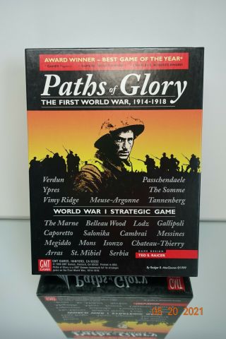Paths Of Glory Ww1 Gmt By Ted Raicer,  Near W/ Mounted Map