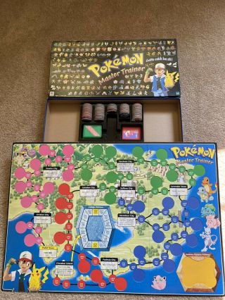 Hasbro Pokemon Master Trainer Game Board 1999 Edition Milton Bradley Incomplete