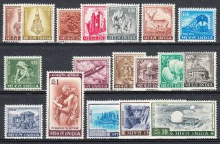 India 1965 - 8 Definitive Set Complete To 10r Scott 405 - 422 Mnh