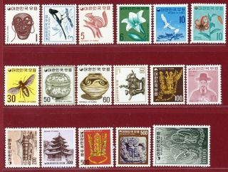 Korea 1973 - 78 Kpc 265 - 81,  2nd Photo Gravure Series,  Set Of 17,  Mnh
