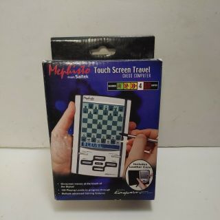 Vintage Saitek Mephisto Touch Screen Travel Chess Computer W/case Game