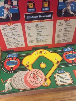 Vintage 1961 All Star Baseball Board Game By Cadaco With All 60 Player Discs