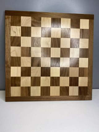Solid Wood Checkers Or Chess Game Board Hand Crafted In The Usa