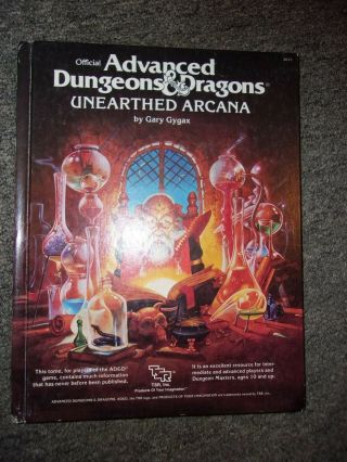 Advanced Dungeons & Dragons Unearthed Arcana 1st Edition 1985 Tsr Gary Gygax