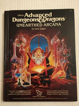 Dungeons And Dragons Unearthed Arcana 1st Edition