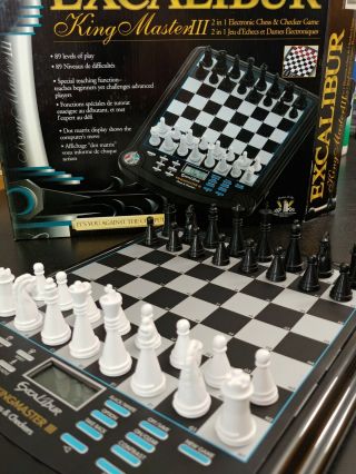Excalibur King Master Iii 2 In 1 Electronic Chess & Checker Game 911e - 3 W/ Box