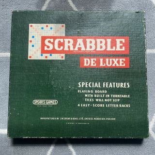 Vintage Scrabble De Luxe With Turntable Spears Games Board Game Complete