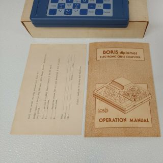 Vintage 1979 Boris Diplomat Electronic Chess Computer By Applied Electronics