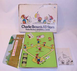 Vtg Charlie Browns All Stars Baseball Parker Brothers Board Game 410 1965 Comple