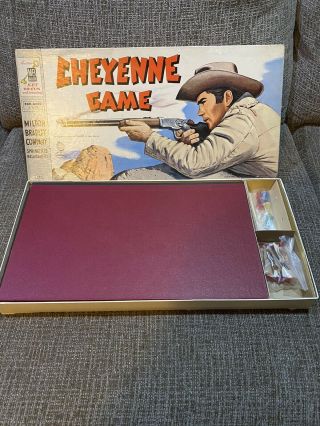 Vintage 1958 Cheyenne Tv Show Western Cowboy Milton Bradley Toy Board Game