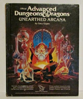 Ad&d Advanced Dungeons & Dragons | Unearthed Arcana | 1st Edition Tsr 1985