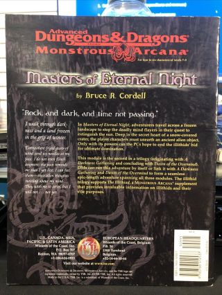 Masters of Eternal Night (AD&D/Monstrous Arcana Accessory) DnD D&D 2