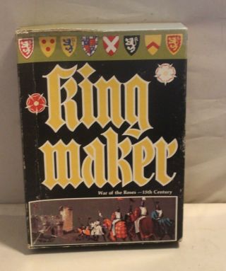 Kingmaker King Maker War Of The Roses 15th Century Board Game Avalon Hill,  1976