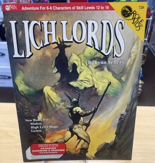 Lich Lords Role Playing Module By Role Aids For Use With D&d