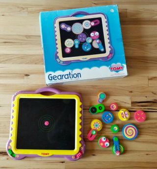 Tomy Gearation Mechanical Rotating 10 Gears Magnets 2 Speed Board Engineering