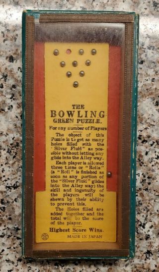 Antique R J Series Of Puzzles The Bowling Green Pinless Bowling Alley Games