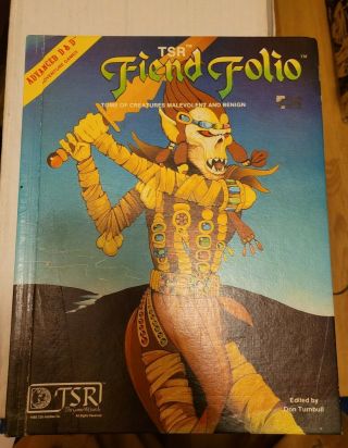 Advanced Dungeons & Dragons Fiend Folio Tsr 1981 Hardcover
