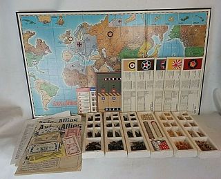 Vintage 1984 Axis & Allies Board Game Milton Bradley Gamemaster 98 Complete