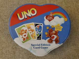 Uno Care Bears Special Edition Card Game Heart Shaped Tin Hard To Find.