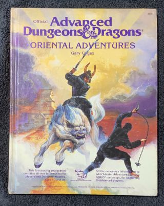 Oriental Adventures Tsr 2018 Ad&d Advanced Dungeons & Dragons D&d