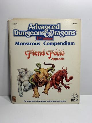 Tsr Advanced Dungeons & Dragons Monstrous Compendium Fiend Folio Appendix 2132