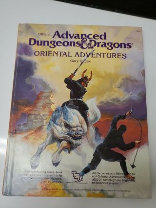 Tsr Ad&d Oriental Adventures Advanced Dungeons & Dragons D&d 1985 Gygax 2018