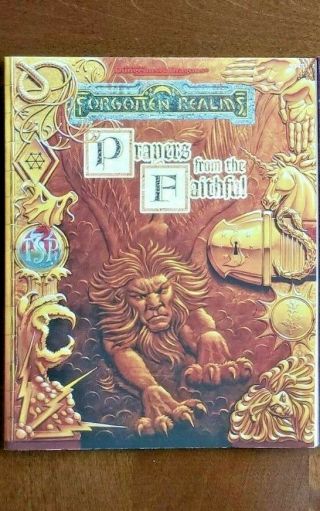 Forgotten Realms Ad&d Prayers From The Faithful Dungeons & Dragons D&d Tsr 9545