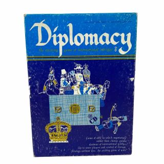 Diplomacy Board Game Avalon Hill 1976 Complete Bookcase Game Vintage