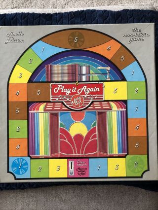 Vintage 1985 Play It Again Jukebox Board Game Trivia Rock Music Apollo Edition