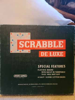 Vintage Scrabble De Luxe Spears England Complete Letters Set U.  S Seller