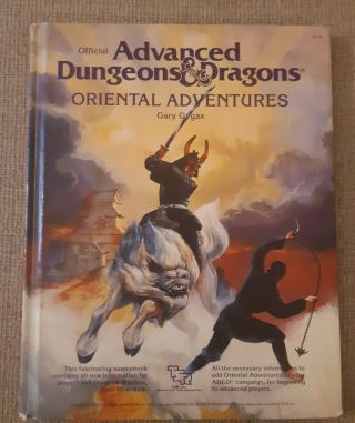 Vintage Ad&d Tsr Oriental Adventures Advanced Dungeons & Dragons 1985 Gygax