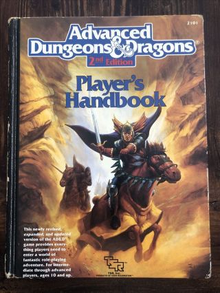 Player’s Handbook Advanced Dungeons And Dragons 2nd Edition 1989 2101 Ad&d Tsr