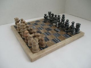 Stone / Marble Chess Set With 7 - 5/8 " Inch Board