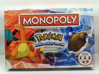 Monopoly Pokemon Kanto Edition 100 Complete Hasbro 2014