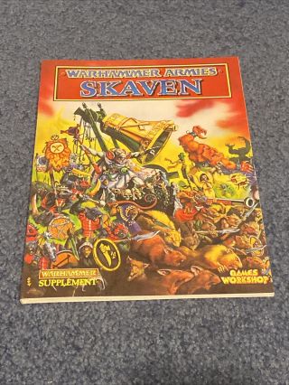 Warhammer Armies Skaven Supplement Book Games Workshop 0135 1993 Rare Oop Nm