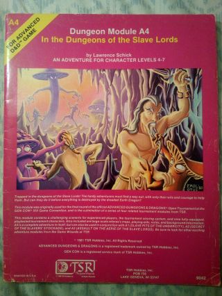 Dungeons And Dragons A4 In The Dungeon Of The Slave Lords 1981