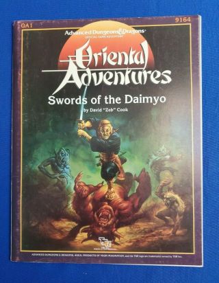 Oriental Adventures Swords Of The Daimyo W/ Map - Ad&d - Book
